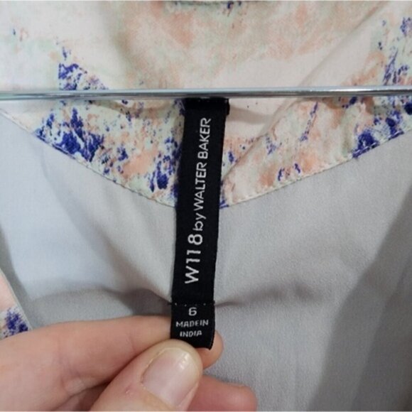 W118 By Walter Baker Dress Women 6 Water Color Tie Dye Sleeveless Slit Maxi - Picture 5 of 10